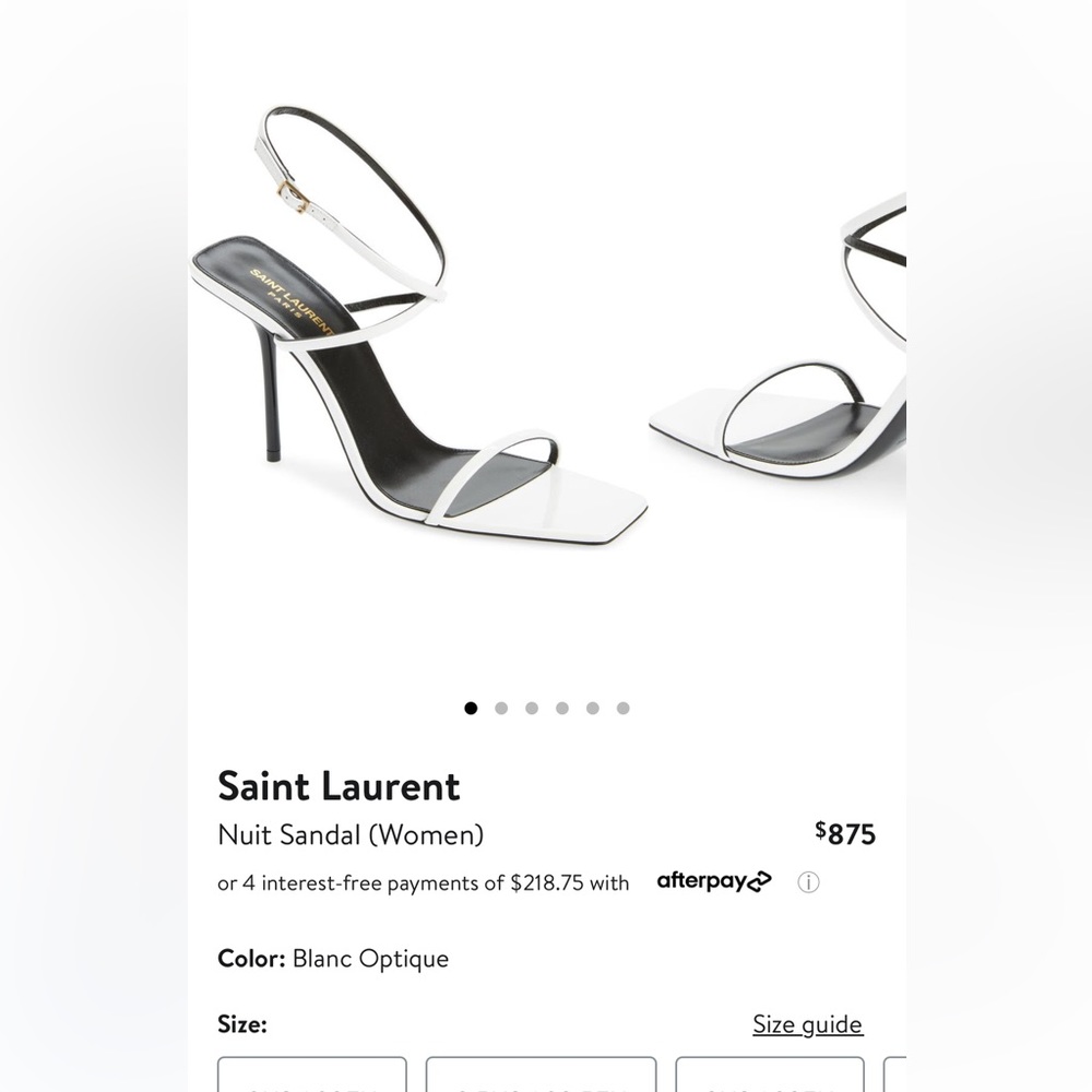 Saint Laurent YSL Nuit Sandals in patent leather (white)